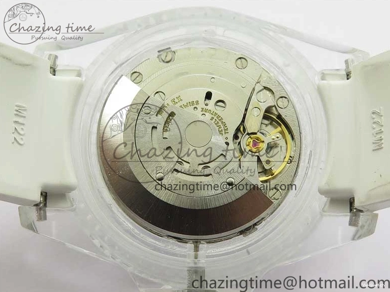 Dial Strap White Green Submariner on VR3135 3AF Transparent Best Phantomlab Edition Rubber 0217